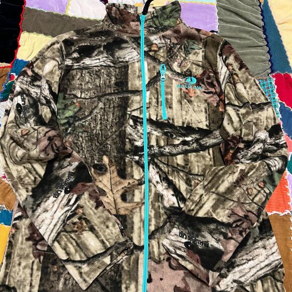 Mossy Oak Teal Accent Realtree Outdoor Camo Fullzip Jacket - Picture 1 of 6